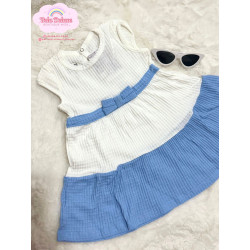 VESTIDO BRANCO OFF WHIT COM AZUL