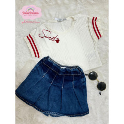 CONJ. SHORTS SAIA E BLUSA OFF WHITE